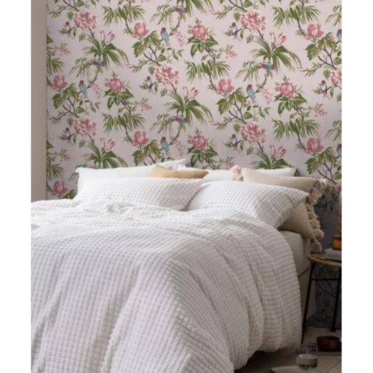 elegantne ruzove kvety vtak vzor tapety pestre fialova modra zelena vzor kastiel vila vintage romanticke jedalen kaviaren salon kozmetika dekoracia.jpg